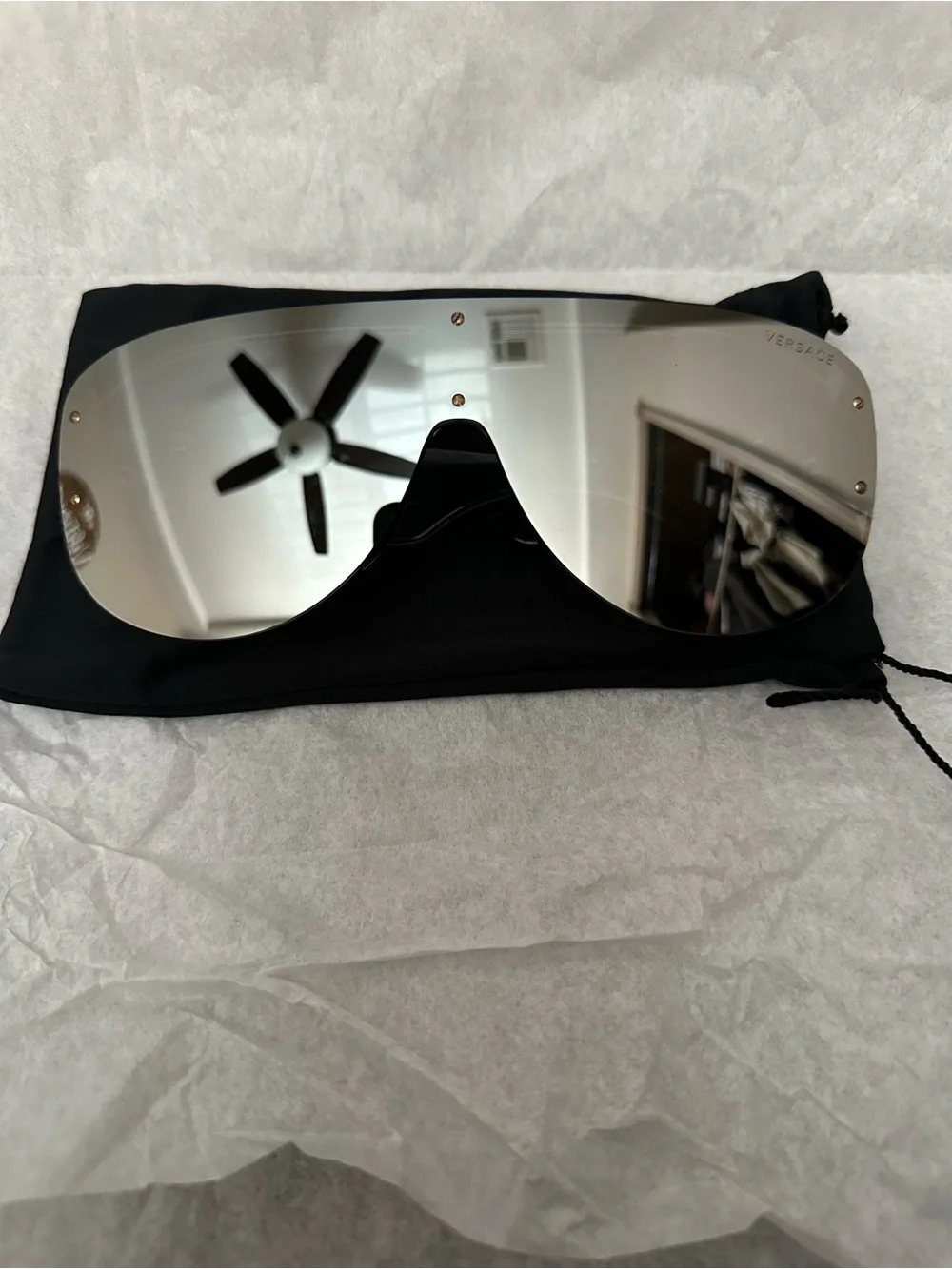 Versace Black Sunglasses with Gold Medusa Accent